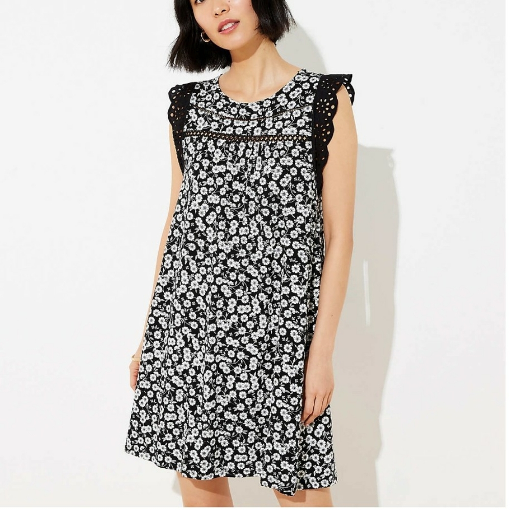 LOFT Floral Swing Dress